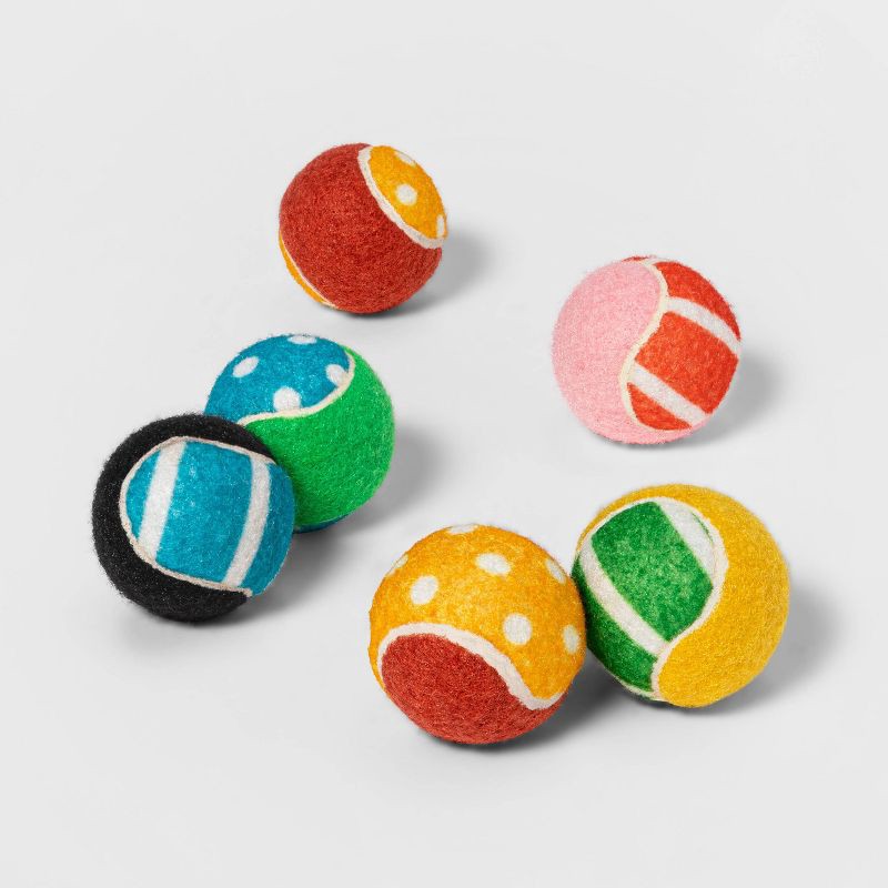 slide 3 of 3, Dog Tennis Ball Toy - 2" - 6pk - Boots & Barkley™, 6 ct