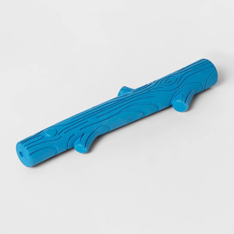 slide 2 of 4, Long Rubber Stick with Crinkles Dog Toy - Blue - Boots & Barkley™, 1 ct