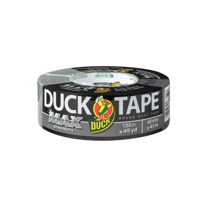 slide 1 of 8, Duck 45yd Max Strength Duct Tape Silver, 1 ct