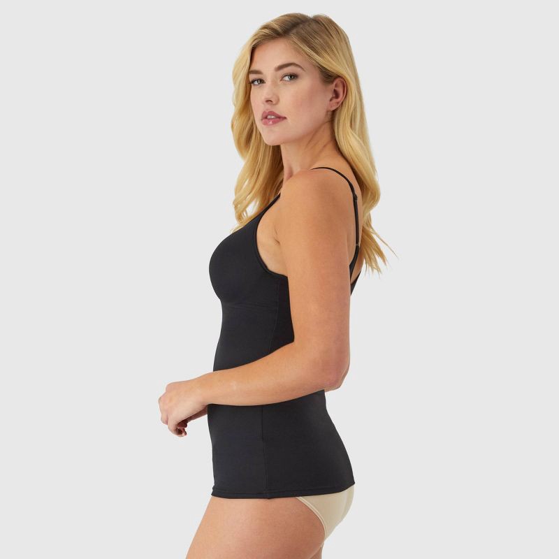 slide 3 of 8, Maidenform Women's Shapewear Firm Shaping Wireless Cami with Foam Cups 509 - Black XXL: Tummy & Back Slimming Knit Camisole, 1 ct