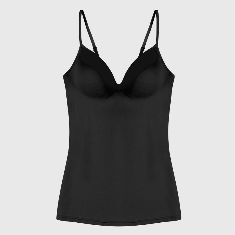 slide 5 of 8, Maidenform Women's Shapewear Firm Shaping Wireless Cami with Foam Cups 509 - Black XXL: Tummy & Back Slimming Knit Camisole, 1 ct