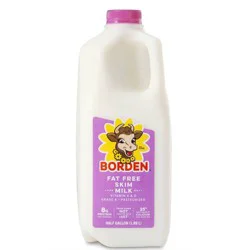 Borden Fat Free Skim Milk - 0.5gal