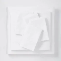 King 6pc 800 Thread Count Solid Sheet Set White - Threshold™: Cotton Sateen, OEKO-TEX Certified, 20" Deep Fit