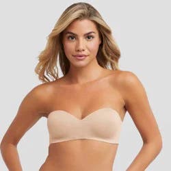 Maidenform Self Expressions Women's Wireless Strapless Bra SE0015 - Beige 34D: Backless, Lightly Lined, Convertible, Knit