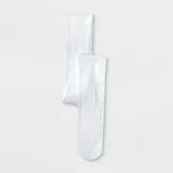 Girls' High Waisted Swiss Dot Tights - Cat & Jack™ Fresh White S