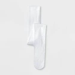 Girls' High Waisted Swiss Dot Tights - Cat & Jack™ Fresh White L