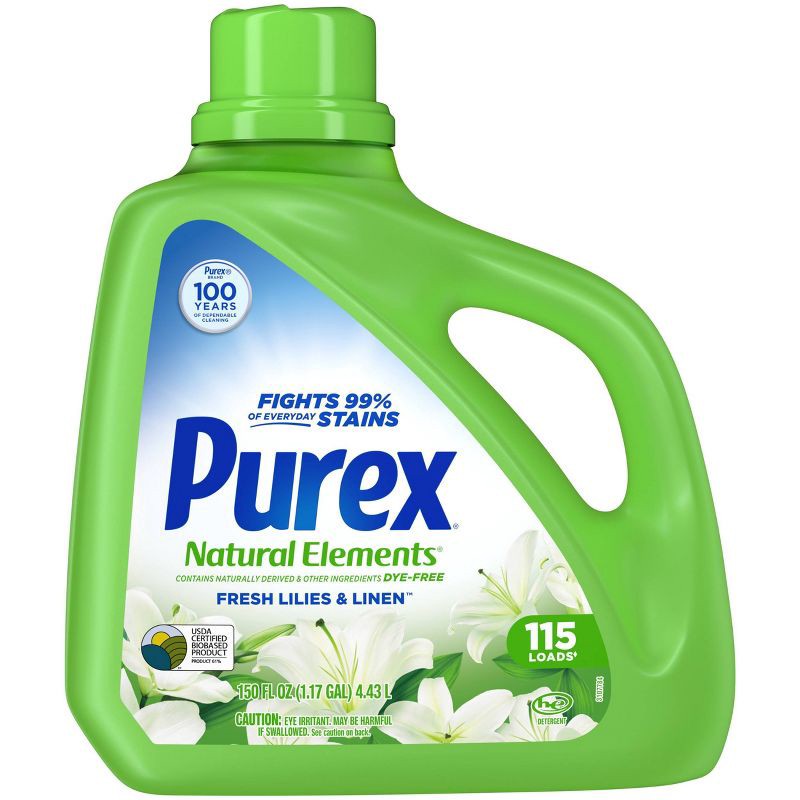 slide 1 of 10, Purex Linen & Lilies Elements HE Concentrated Liquid Laundry Detergent 115 Loads - 150 fl oz, 150 fl oz