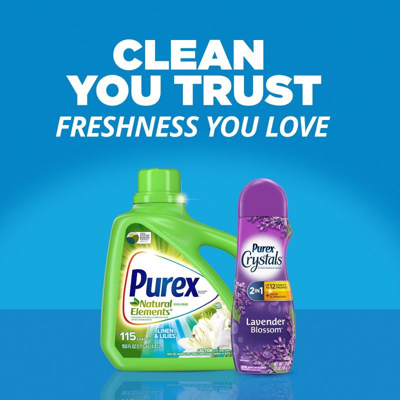 slide 3 of 10, Purex Linen & Lilies Natural Elements HE Concentrated Liquid Laundry Detergent 115 Loads - 150 fl oz, 150 fl oz