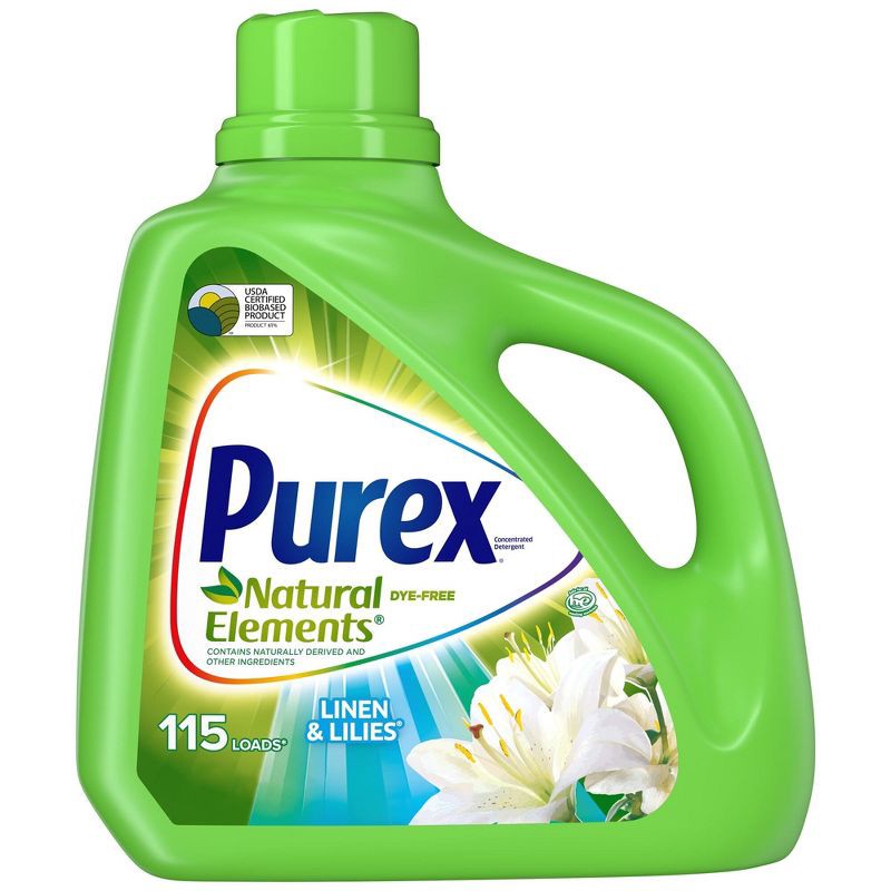 slide 1 of 10, Purex Linen & Lilies Natural Elements HE Concentrated Liquid Laundry Detergent 115 Loads - 150 fl oz, 150 fl oz