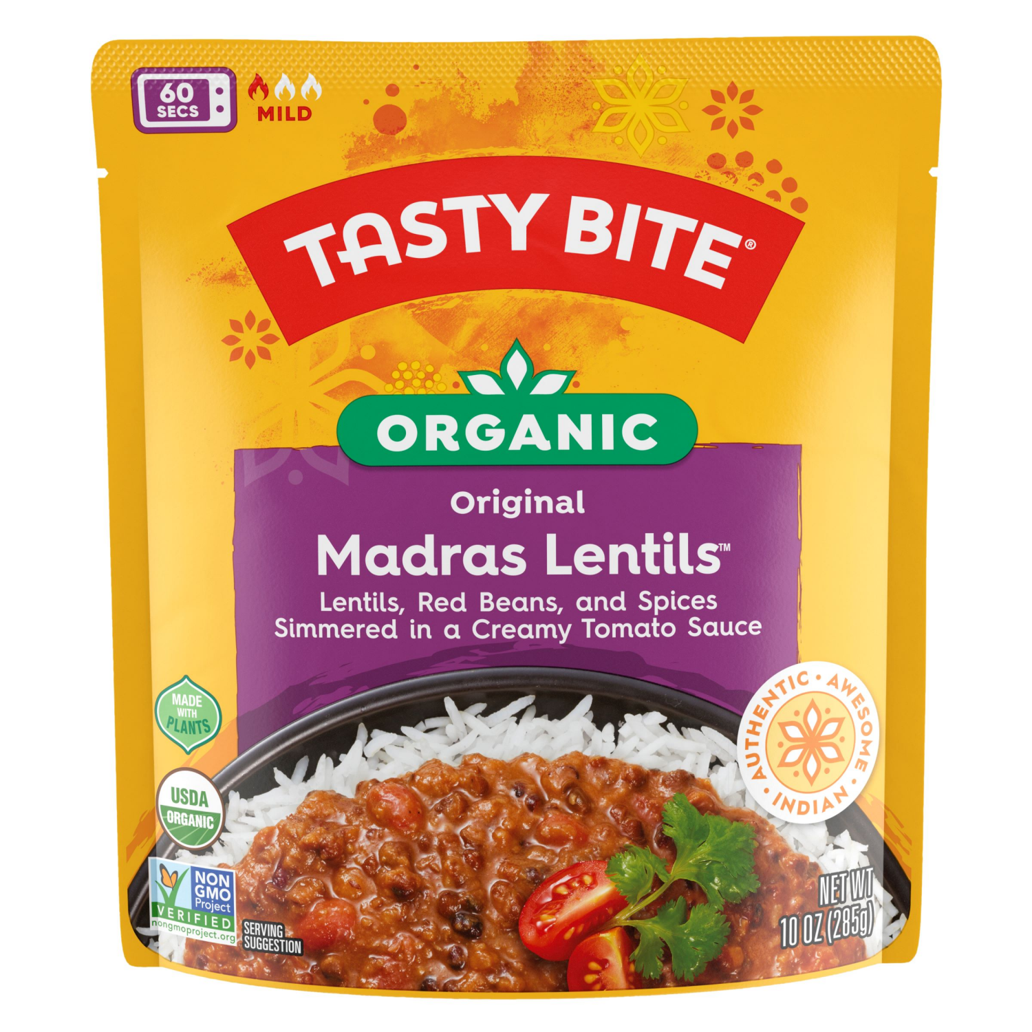 slide 1 of 4, Tasty Bite Organic Original Madras Lentils 10 oz, 10 oz