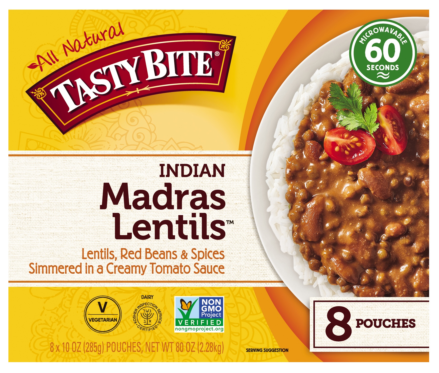 slide 1 of 1, Tasty Bite Madras Lentils, 