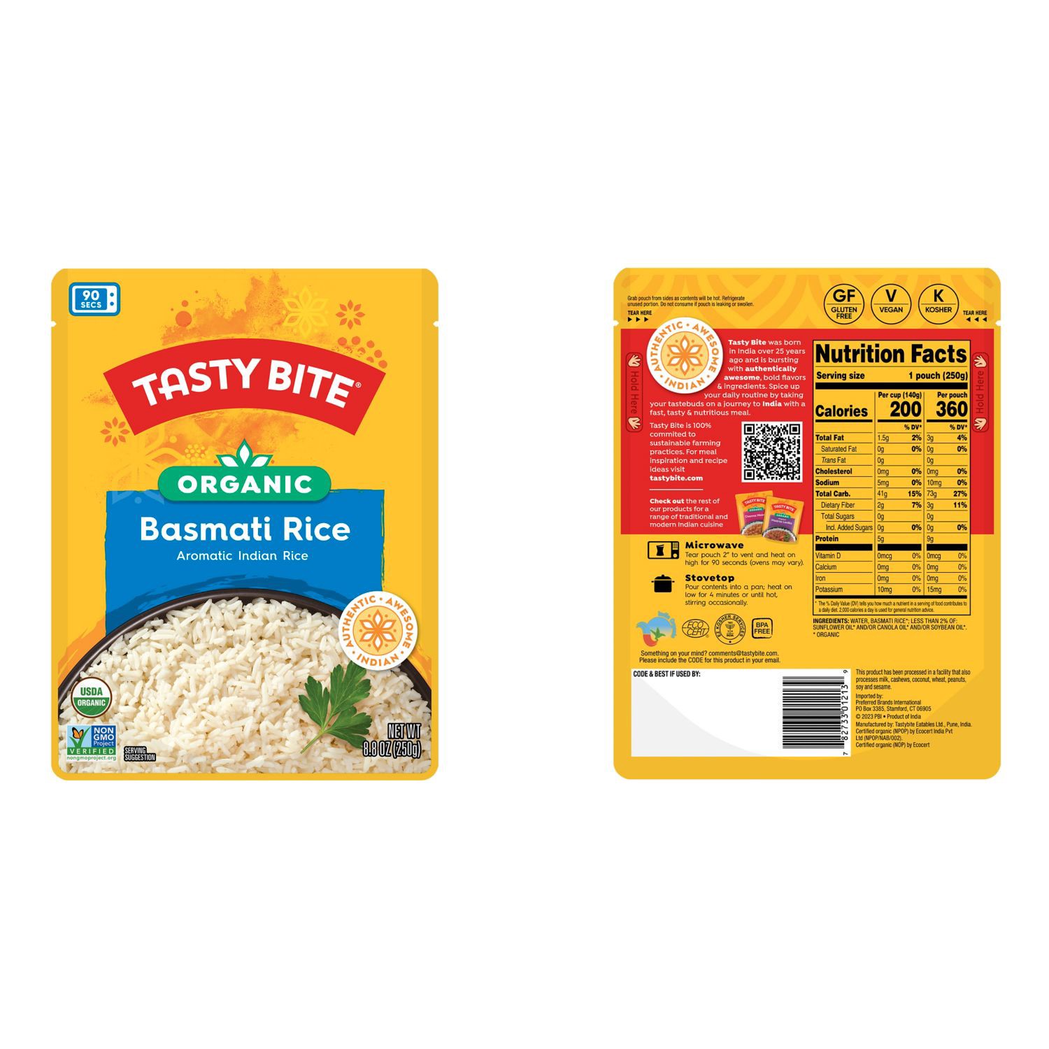 slide 2 of 3, Tasty Bite Organic Indian Basmati Rice 8.8 oz, 8.8 oz