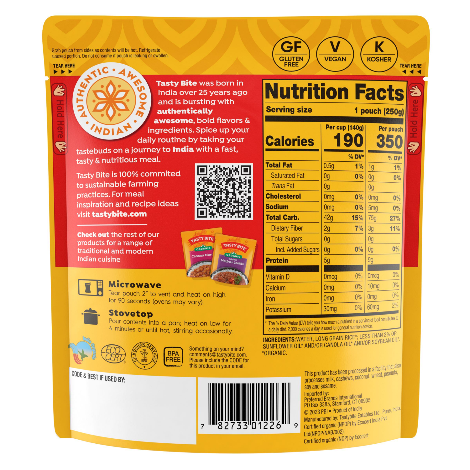 slide 2 of 5, Tasty Bite Organic Sticky Rice - 8.8 oz, 8.8 oz