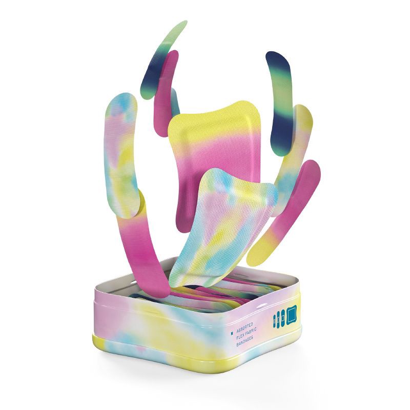 slide 2 of 8, Welly Kids' Flex Fabric Bandages - Colorwash Tie Dye - 48ct, 48 ct