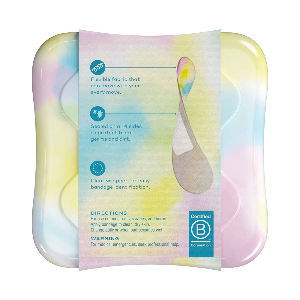 slide 3 of 8, Welly Assorted Colorwash Tie Dye Pink and Blue Adhesive Bandages - 48ct, 48 ct