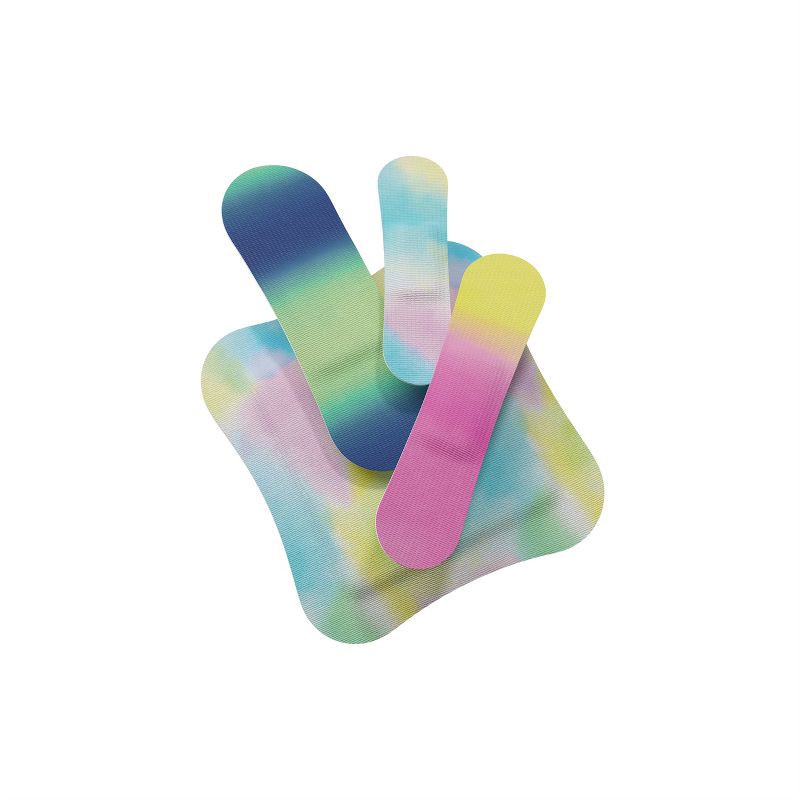 slide 4 of 8, Welly Kids' Flex Fabric Bandages - Colorwash Tie Dye - 48ct, 48 ct