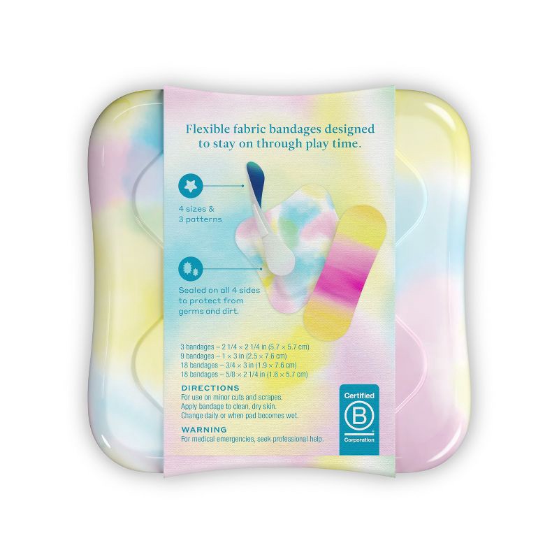 slide 6 of 8, Welly Kids' Flex Fabric Bandages - Colorwash Tie Dye - 48ct, 48 ct