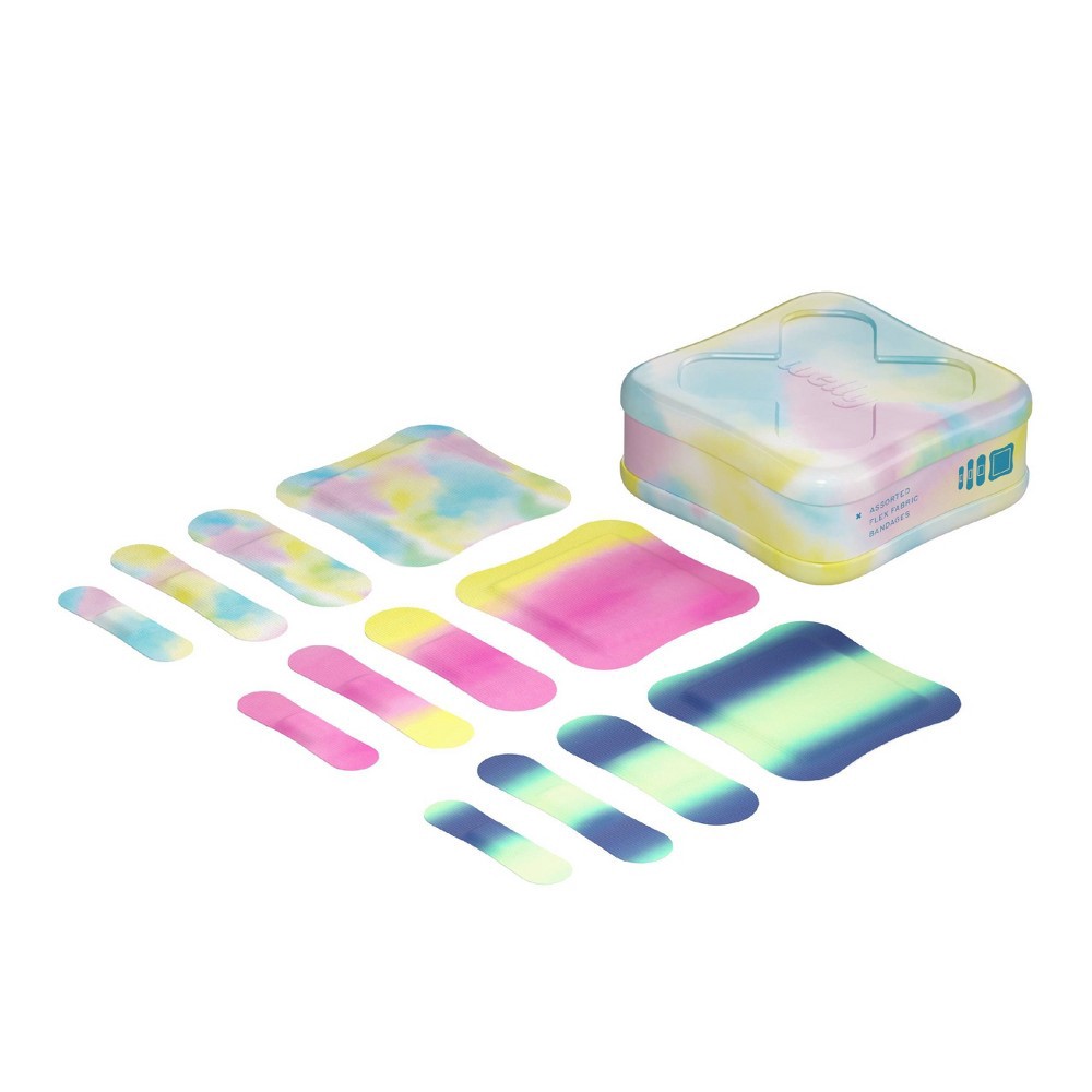 slide 6 of 8, Welly Assorted Colorwash Tie Dye Pink and Blue Adhesive Bandages - 48ct, 48 ct