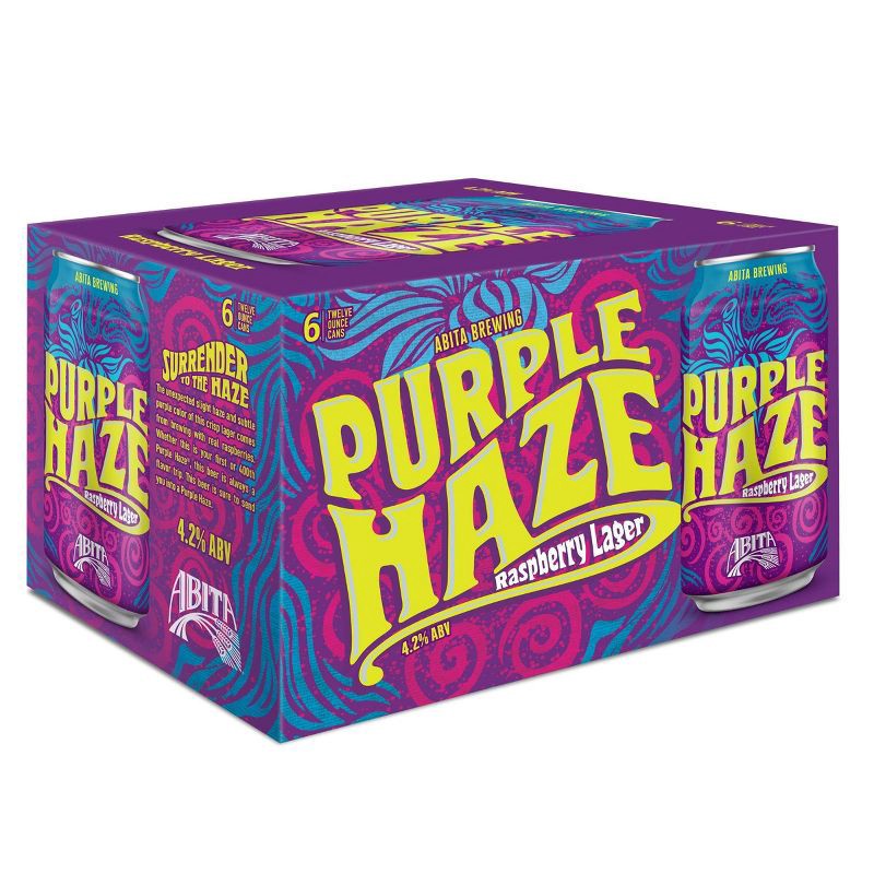 slide 4 of 10, Abita Purple Haze Raspberry Lager Beer - 6pk/12 fl oz Cans, 6 ct; 12 fl oz