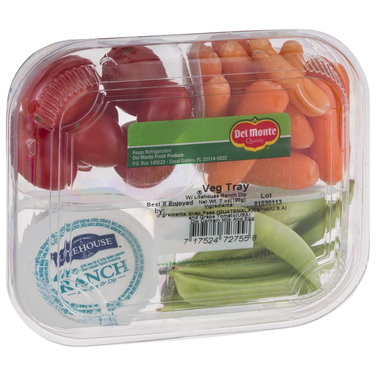 slide 6 of 10, Del Monte With Litehouse Ranch Dip Veg Tray 7 oz, 7 oz