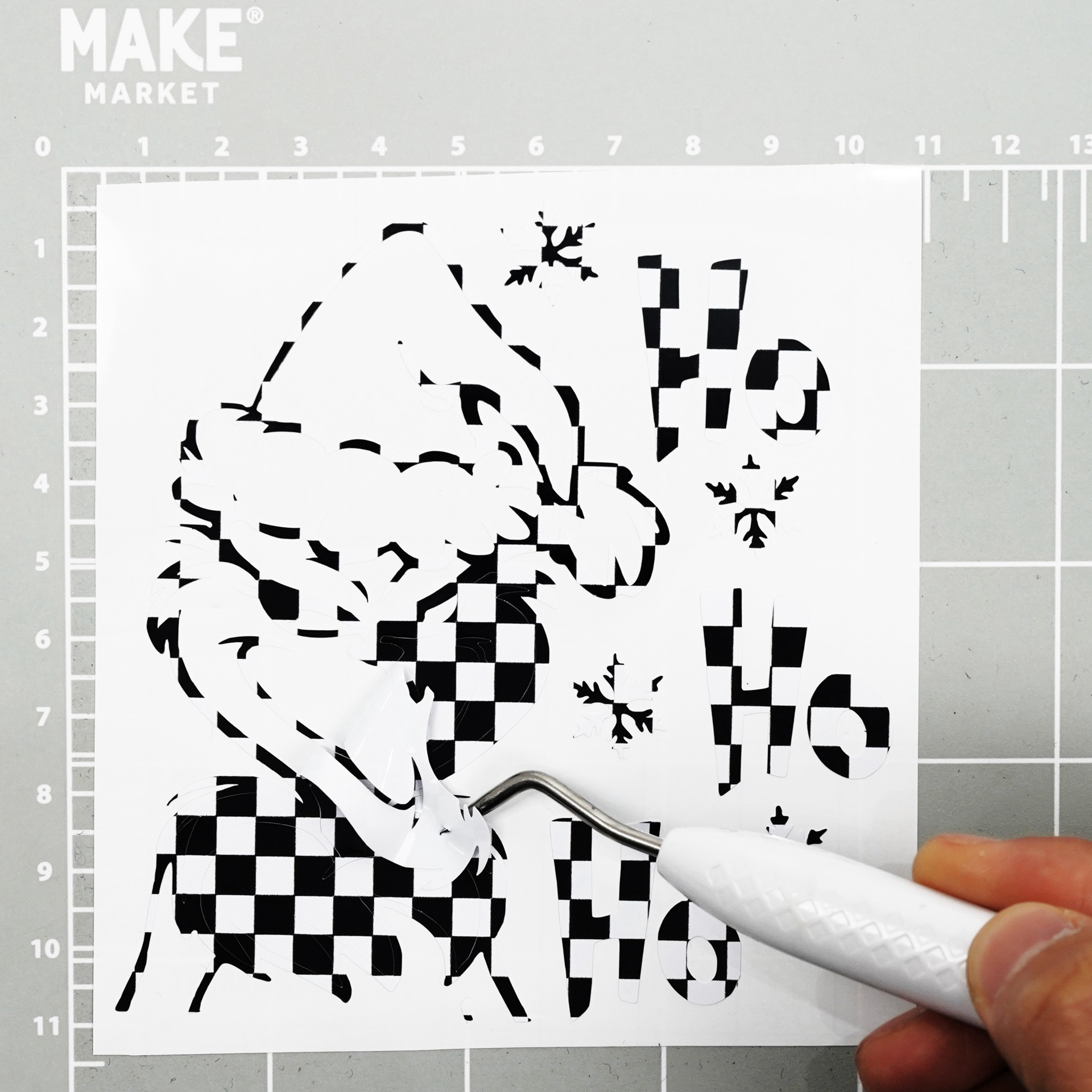 slide 2 of 5, Checker Pattern Permanent Vinyl By Make Market, 12 in x 48 in