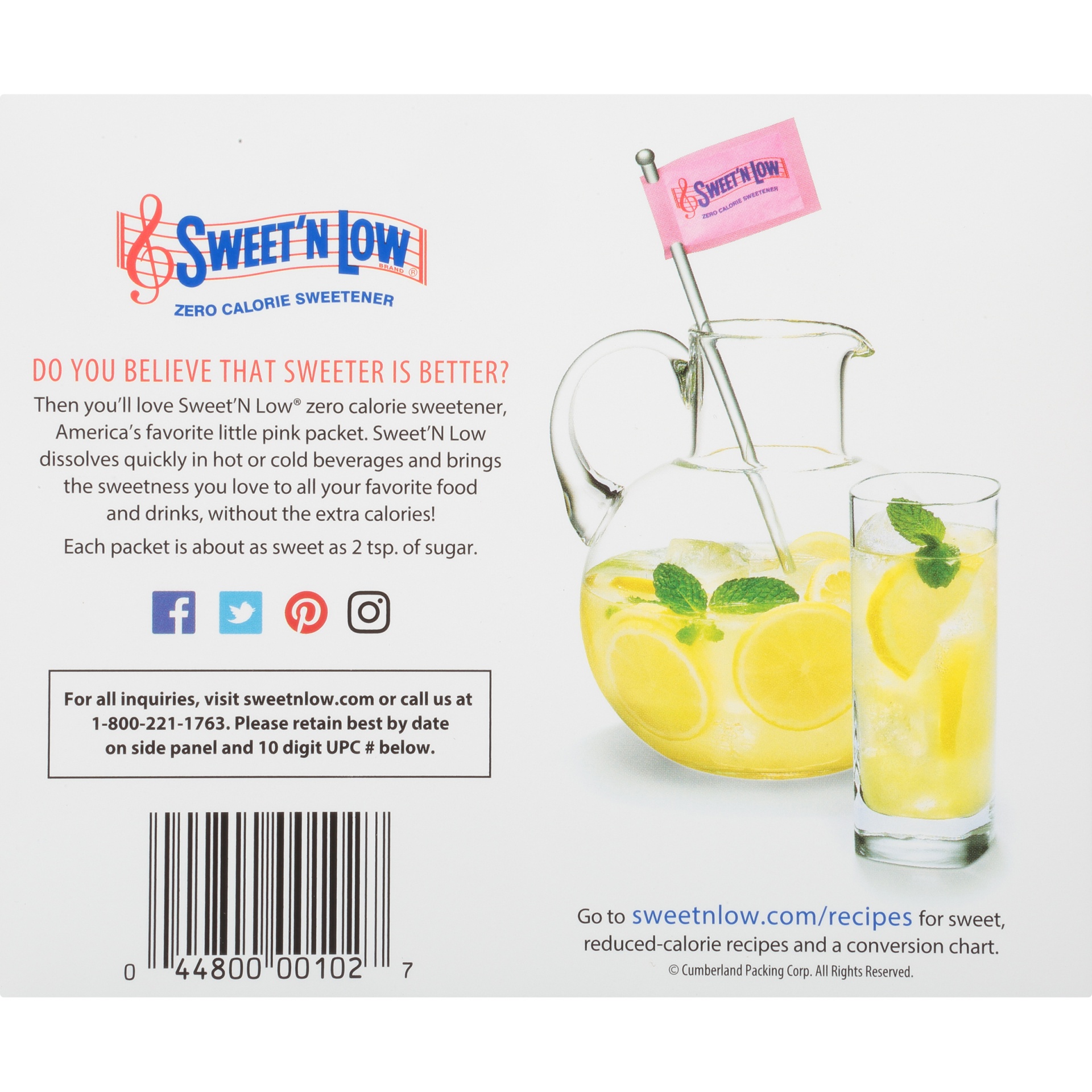 slide 6 of 8, Sweet'N Low Zero Calorie Sweetener 100 ea, 100 ct