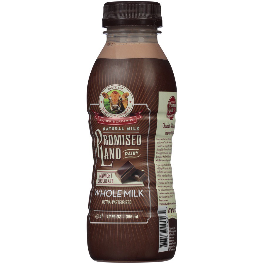 slide 4 of 8, Promised Land Midnight Chocolate Whole Milk, 12 oz