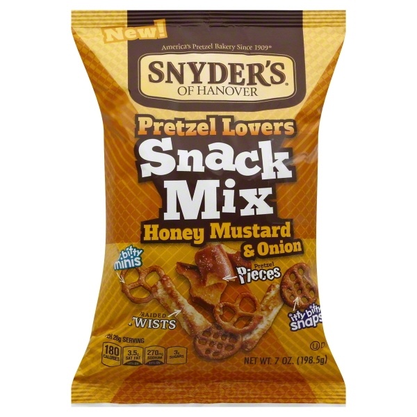 slide 1 of 2, Snyder's Of Hanover Pretzel Lovers Honey Mustard Onion Snack Mix, 7 oz