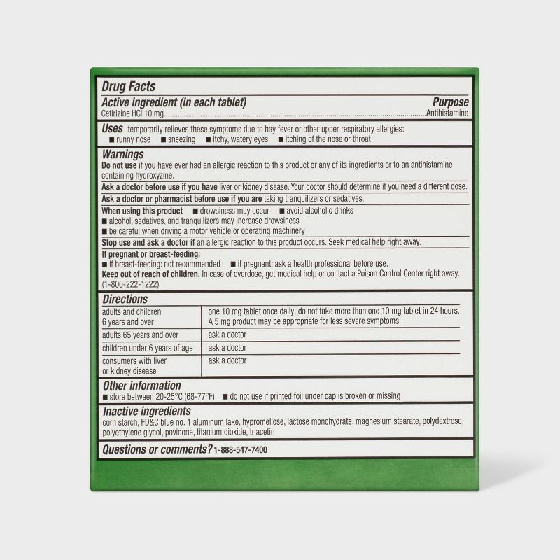 slide 3 of 3, Cetirizine Hydrochloride Allergy Relief Tablets - 120ct - up&up™, 120 ct