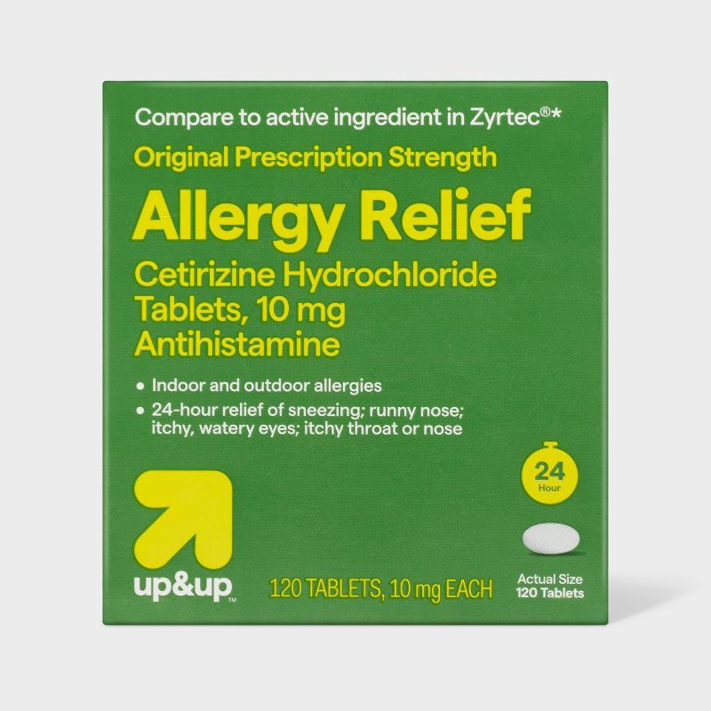 slide 1 of 3, Cetirizine Hydrochloride Allergy Relief Tablets - 120ct - up&up™, 120 ct