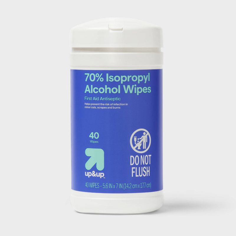 slide 1 of 3, Isopropyl 70% Alcohol Wipes - 40ct - up&up™, 40 ct