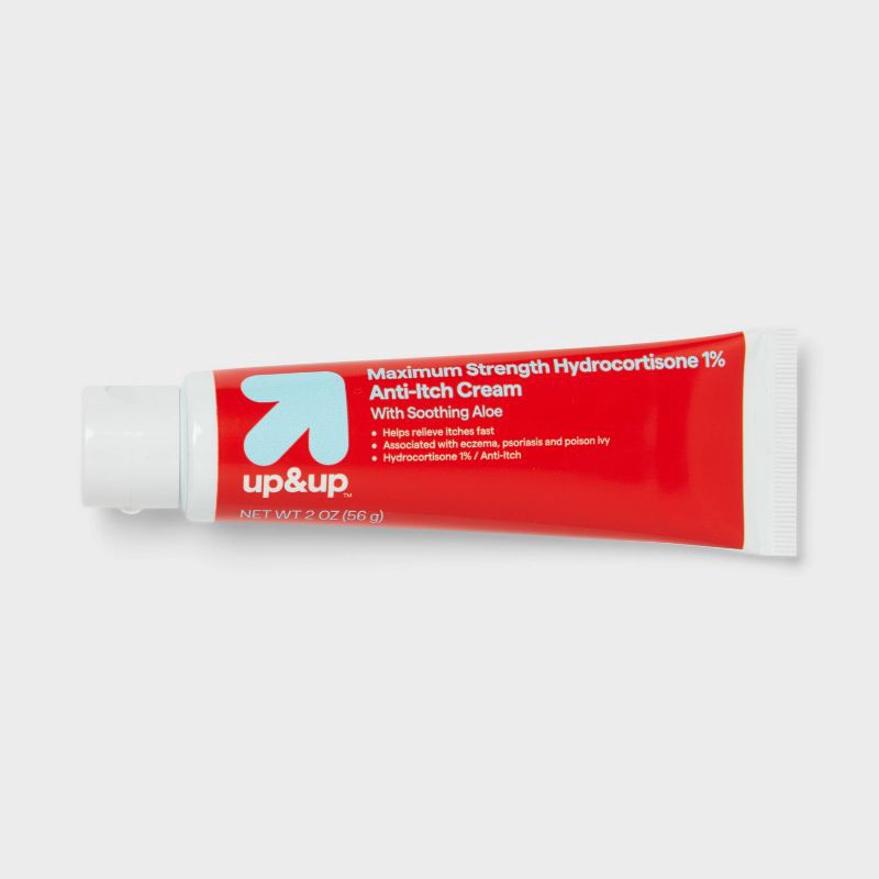 slide 3 of 4, Hydrocortisone 1% Anti-Itch Cream with Soothing Aloe - 4oz - up&up™, 4 oz