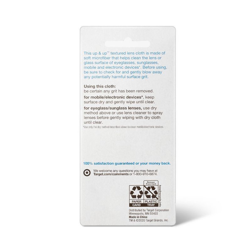 slide 3 of 3, Lens Cleaning Cloth - Microfiber - up&up™, 1 ct