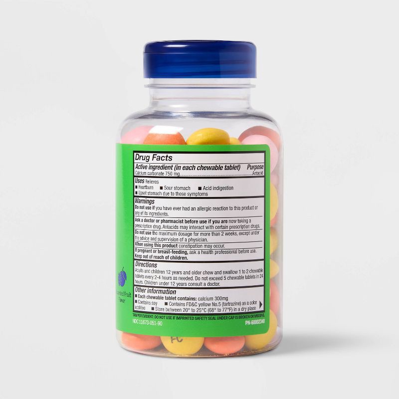 slide 3 of 4, Extra strength antacid Chews - 90ct - up&up™, 90 ct