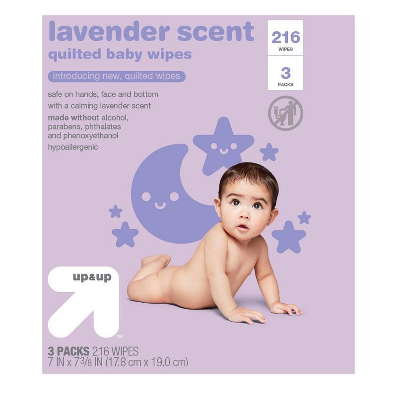 slide 3 of 3, Lavender Baby Wipes - 216ct - up&up™, 216 ct