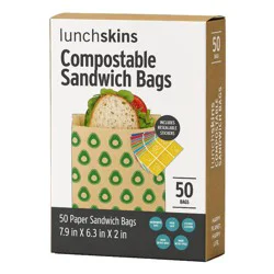 Lunchskins Non Wax + UnBleach Sandwich Bags Avocado - 50ct
