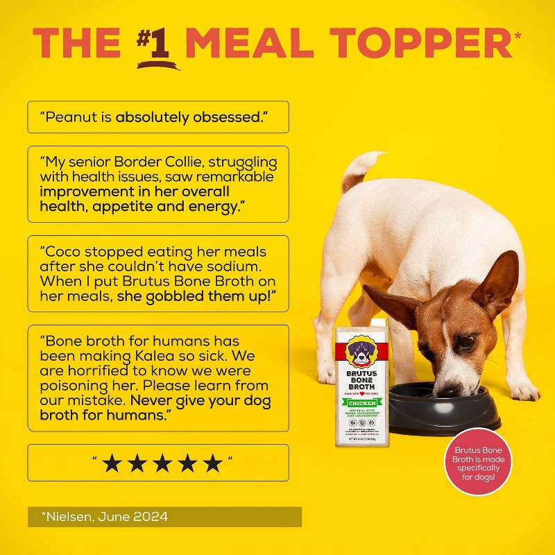 slide 7 of 8, Brutus Bone Broth Hip & Joint Formula Wet Dog Food - Supplement - Chicken - 32oz, 32 oz