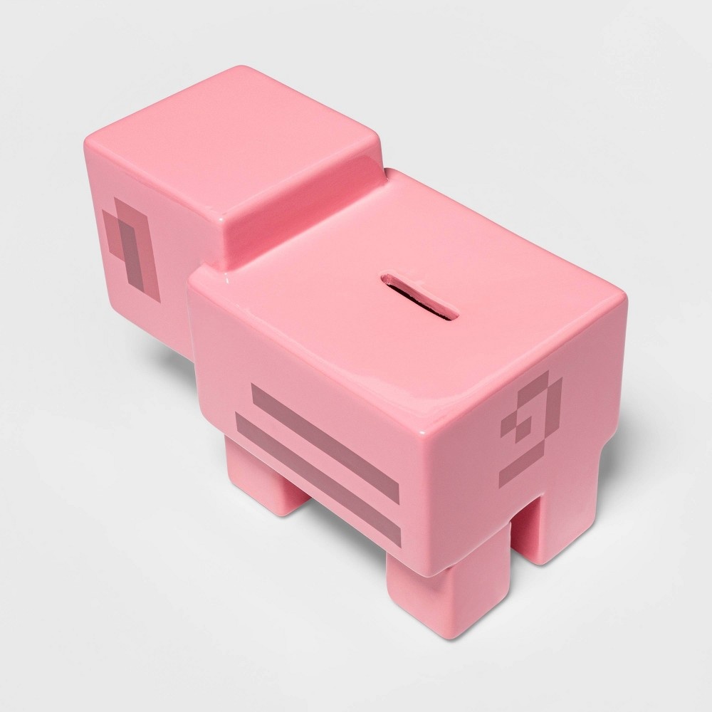 slide 3 of 3, Minecraft Decorative Pig Bank Pink, 1 ct