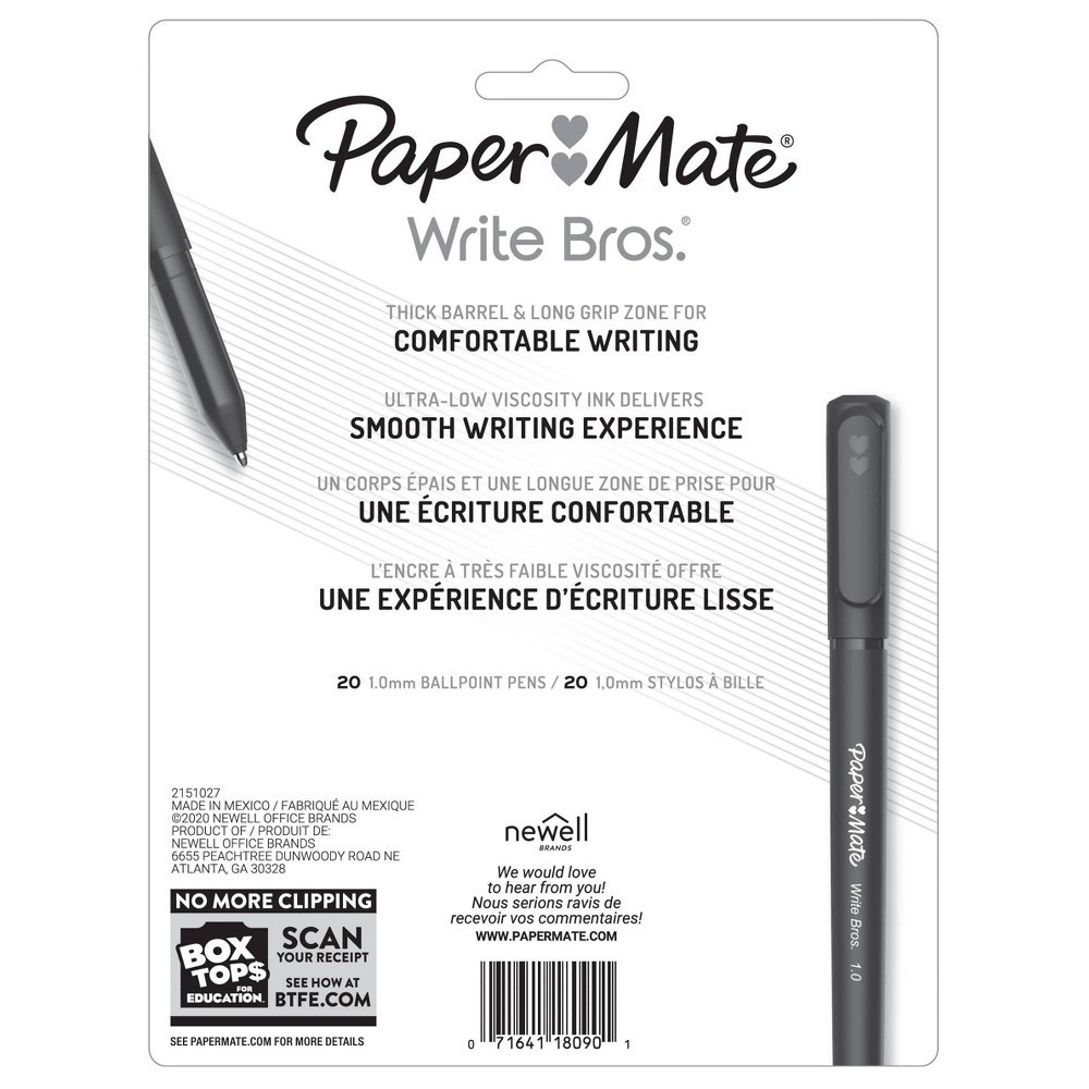 Paper Mate Write Bros. 20pk Ballpoint Pens 1.00mm Medium Tip Black