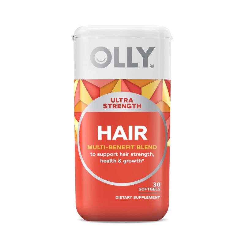 slide 1 of 1, OLLY Ultra Strength Hair Softgels Supplement - 30ct, 30 ct