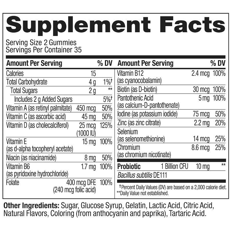 slide 6 of 8, OLLY Adult Multivitamin + Probiotic Supplement Gummies - 70ct, 70 ct