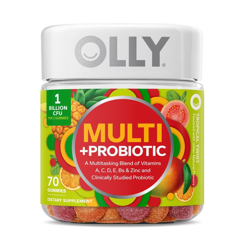 slide 1 of 11, OLLY Adult Multivitamin + Probiotic Supplement Gummies - 70ct, 70 ct