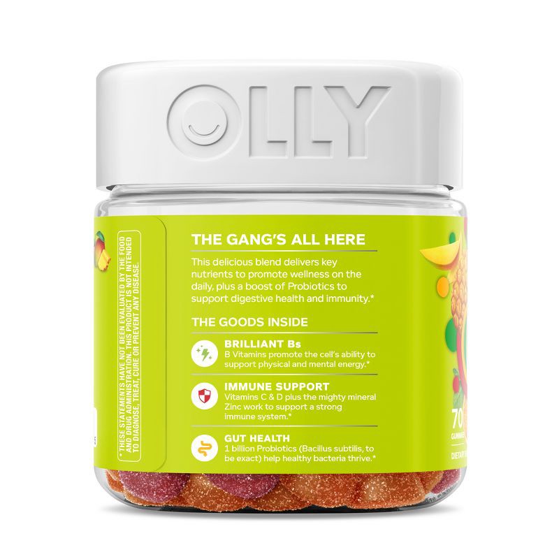 slide 8 of 8, OLLY Adult Multivitamin + Probiotic Supplement Gummies - 70ct, 70 ct