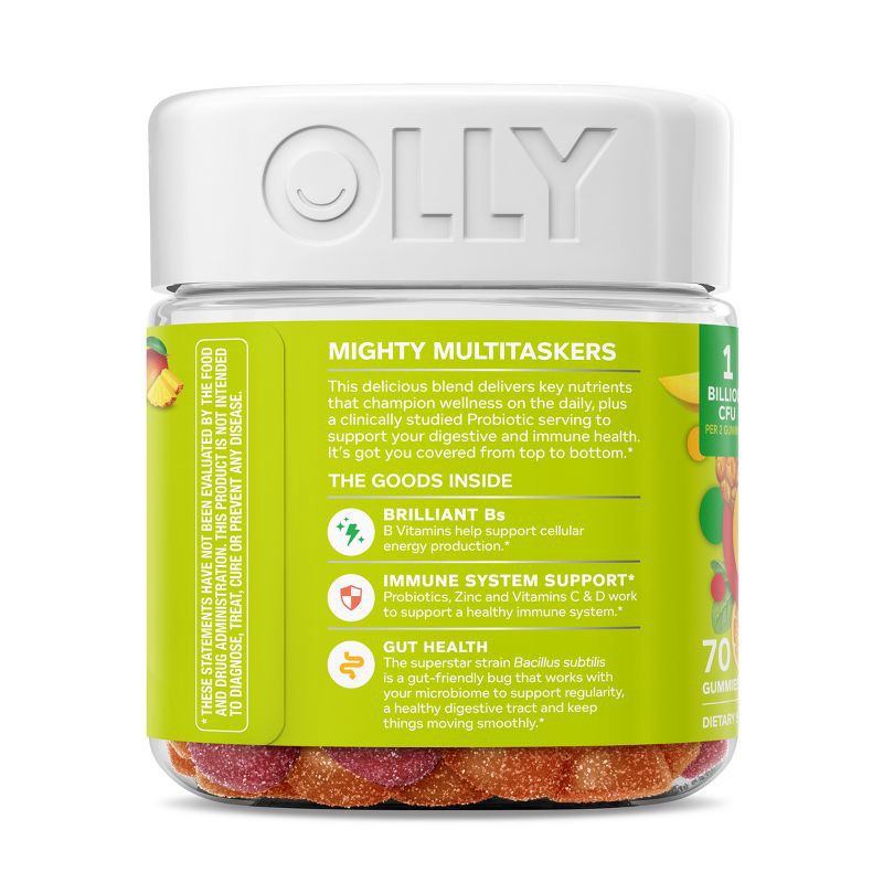 slide 9 of 11, OLLY Adult Multivitamin + Probiotic Supplement Gummies - 70ct, 70 ct