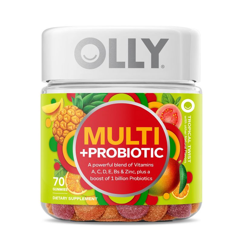 slide 1 of 8, OLLY Adult Multivitamin + Probiotic Supplement Gummies - 70ct, 70 ct