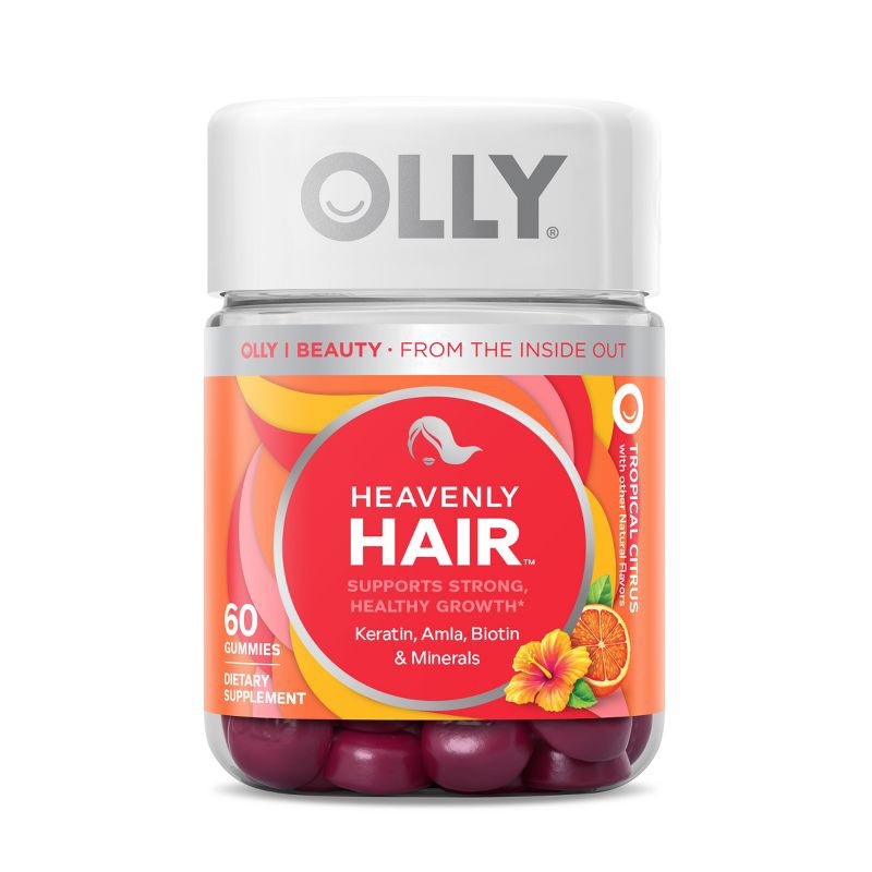 slide 1 of 5, OLLY Heavenly Hair Supplement Gummies with Keratin, Amla, Biotin & Minerals - 60ct, 60 ct