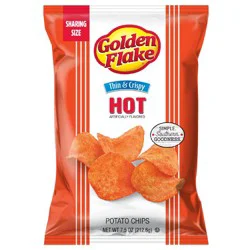 Golden Flake Hot Potato Chips - 7.5oz
