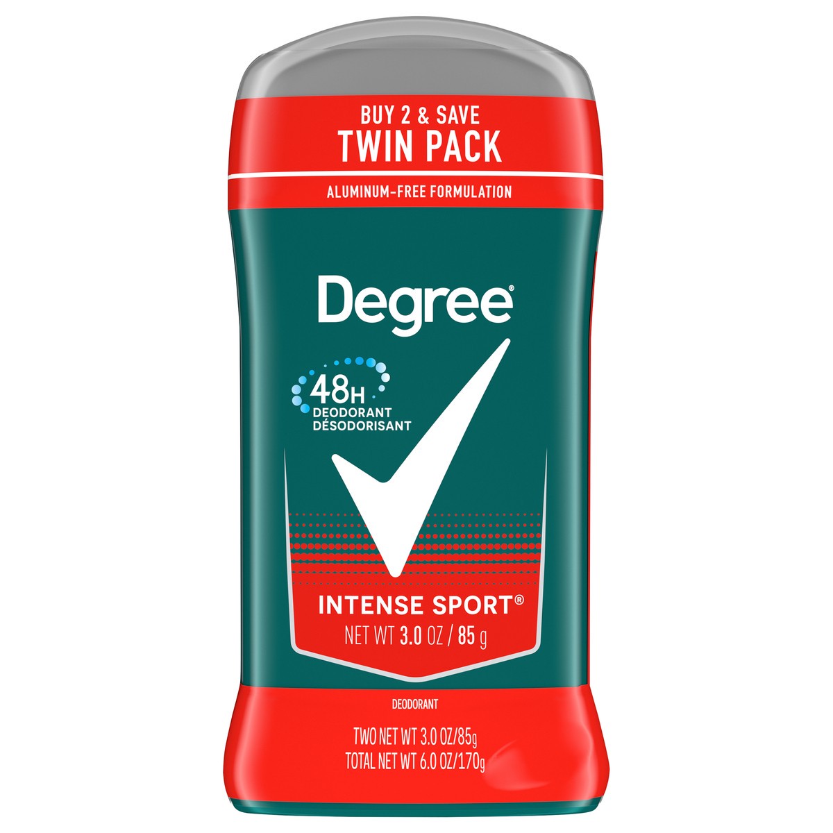 slide 1 of 6, Degree Men Original Protection 2 Count 3 oz Deodorant Intense Sport, 3 oz