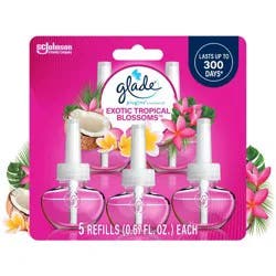 Glade Air Freshener Plug Ins Scented Oil Diffuser Refills - Exotic Tropical Blossoms - 3.35 fl oz/5pk