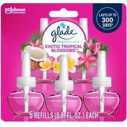Glade Air Freshener Plug Ins Scented Oil Diffuser Refills - Exotic Tropical Blossoms - 3.35 fl oz/5pk